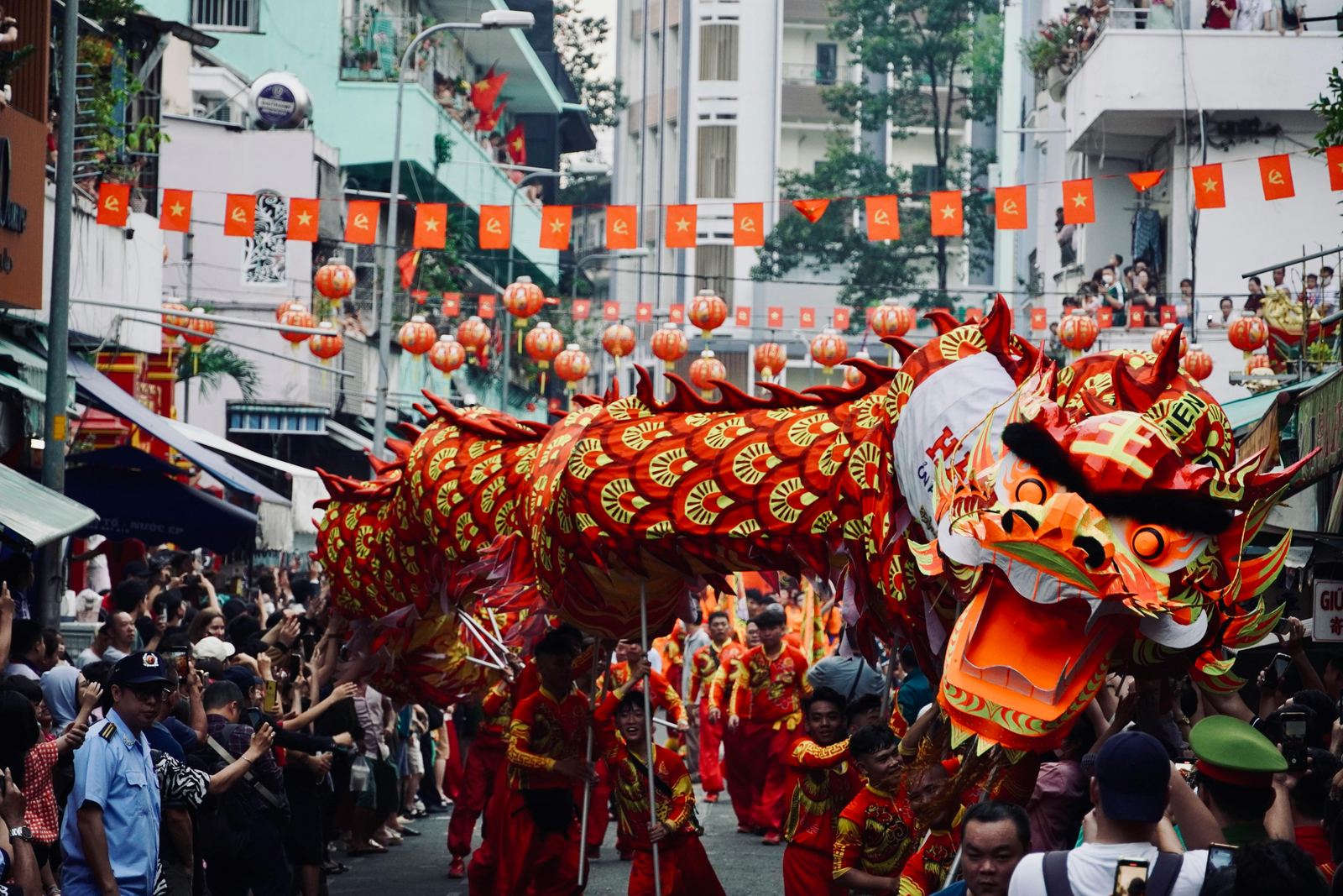 Dragon dance performance for Lunar New Year